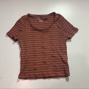 American Eagle striped cropped baby tee
